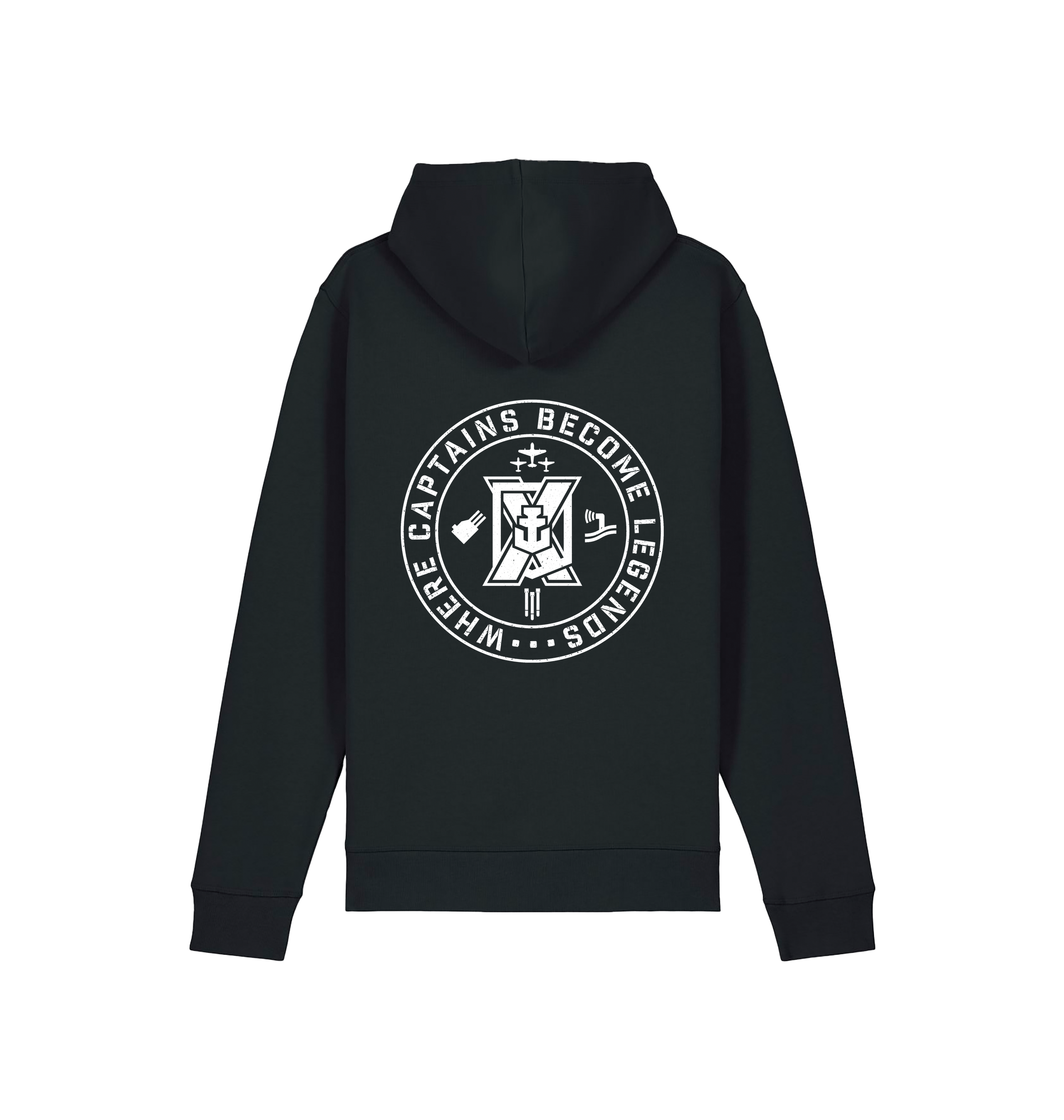 Black Printed Hoody Back